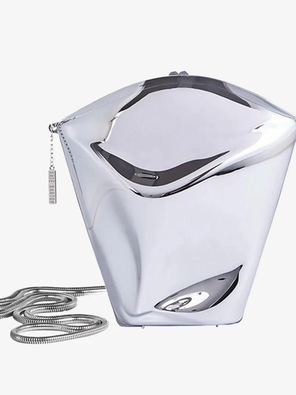 NWT Kate Barton Molded Mirror Bag with Chain Strap